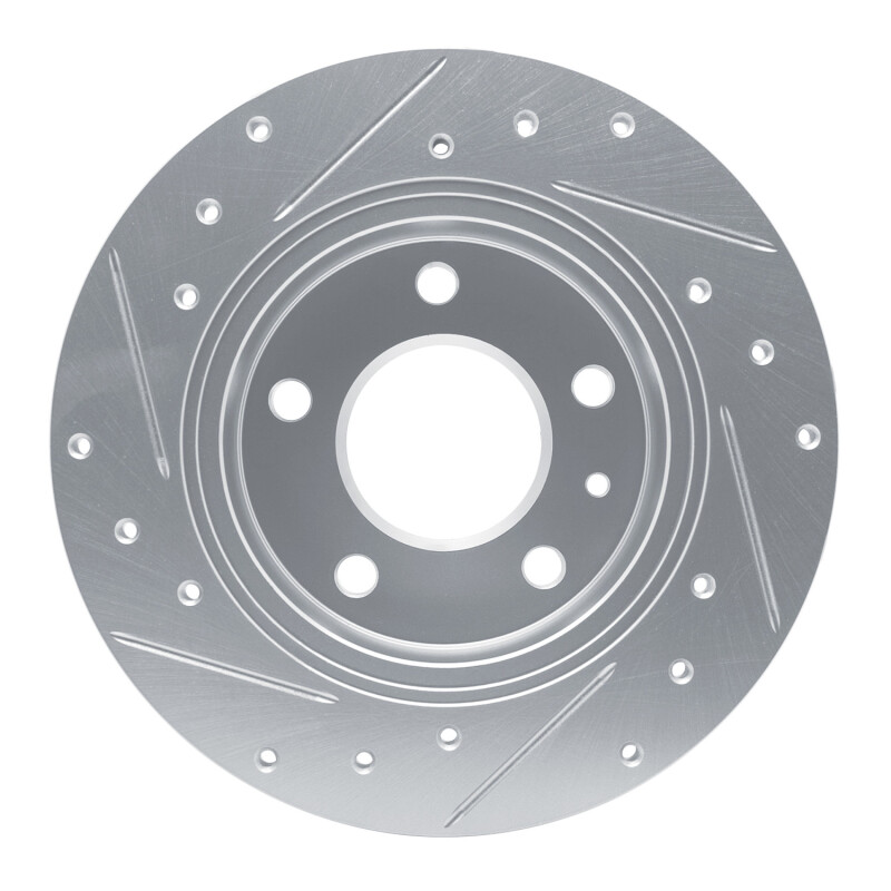 Buick Encore GX Brake Rotor (1) - Rear Right - R1 Concepts - Drilled & Slotted - Silver - `20-`25